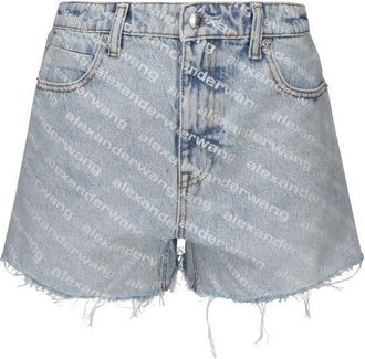 Alexander Wang Blue Cotton Bermuda Womens Shorts