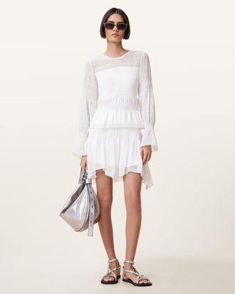 AllSaints Polyester Pamela High-Rise Mini Skirt, Size: UK 16/US 12