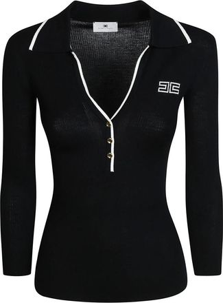Elisabetta Franchi V-neck Truien - Dames - V-hals truien - Zwart - S - Truien & Vesten