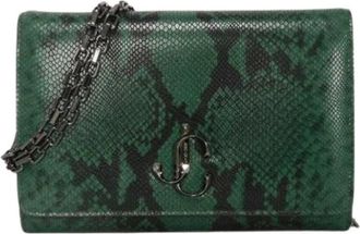 Jimmy Choo London Pre-owned Varenne Clutch Bag - Dames - Vintage Clutch - Groen - ONE Size - Leer - Vintage