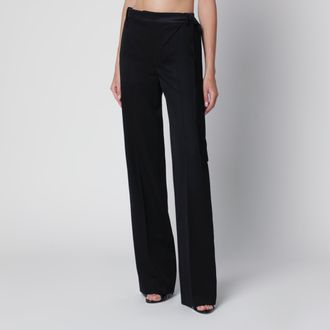 The Attico Pantalone tuxedo nero in lana vergine
