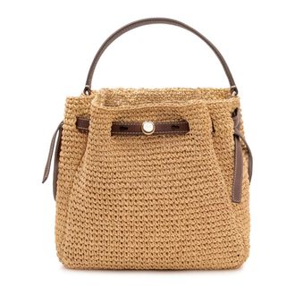 Tory Burch Tory Burch, Bucket Bags, female, Beige, Size: ONE SIZE Romy Straw Buck Bag