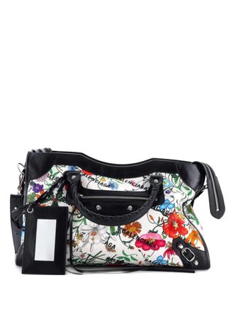 Gucci x Balenciaga The Hacker Project Neo Classic City Bag Flora Canvas Medium shoulder bag - Nero