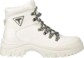 Guess Lofira Enkellaarzen - Dames - Veterlaarzen - Wit - 41 EU - Leer - Schoenen
