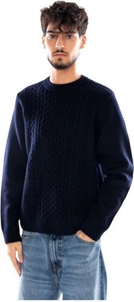 Carhartt Work in Progress Caster Brei Trui - Heren - Ronde hals truien - Blauw - XL - Wol - Truien & Vesten
