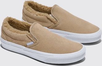 Vans Womens Classic Slip On Shoes In Cozy Brown