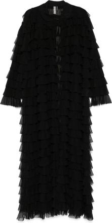 Norma Kamali Cappotto con ruches - Nero