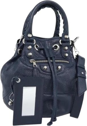 Balenciaga Pre-owned Vintage Bucket Bag - Dames - Vintage Tas - Blauw - ONE Size - Leer - Vintage