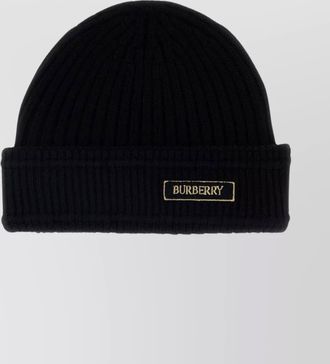 Burberry ribbed wool beanie turn-up brim