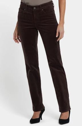 NYDJ Marilyn Corduroy Straight Leg Pants in Bitter Chocolate at Nordstrom Rack, Size 16