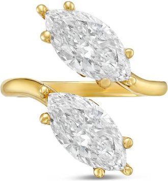 Diana M. Jewels 14kt Yellow Gold 4.00 Cts 2 Stone Marquise Lab Grown Diamond Ring
