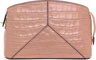 Victoria Beckham Schoudertas met Ritssluiting en Afneembare Schouderband - Dames - Clutches - Roze - ONE Size - Tassen