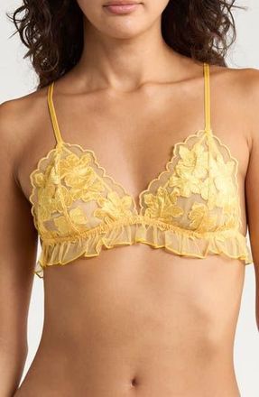 Free People Hotel Chantelle Triangle Bralette in Flax at Nordstrom Rack, Size Large