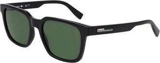 Lacoste Sunglasses, male, Black, 54 MM, Rubbery Stripes Rectangle Sunglasses