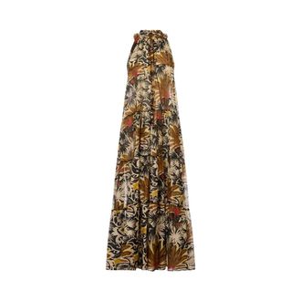 Anjuna Kleedjes, Dames, Bruin, S, Katoen, Carol Maxi Jurk