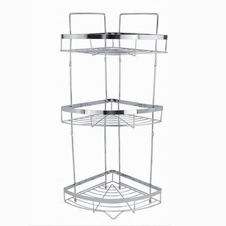 Trade Shop Trade Shop - Estante De Esquina Cromado Para 3-sheld Ducha Plane Organizer Para Ba&ntilde;o 59257