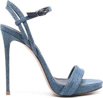 Le Silla Gwen 120mm denim sandals - women - Cotton - 40.5 - Blue