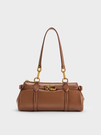 Charles & Keith Gwynne Metallic-Accent Elongated Shoulder Bag