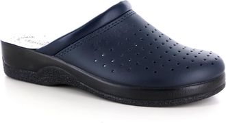 Easywalk 210 Leather Slip-on Womens Ladies Mule Clogs Slippers Shoes, Blue, EU 41, UK 7.5