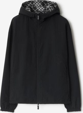 Burberry Reversible Check Hooded Jacket, Size Large