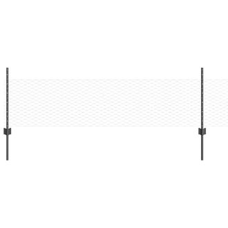 Berkfield Home Fence Posts 11 pcs U-Channel Grey 60 cm Steel, Hexagon Fence Grey