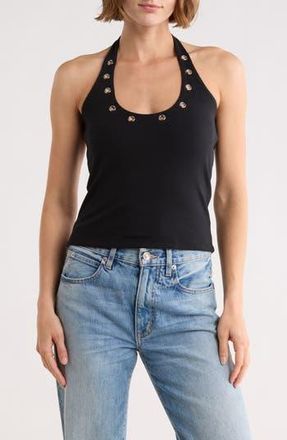 Vigoss Grommet Halter Top in Black at Nordstrom Rack, Size Large