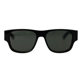 Gucci Rectangular Sunglasses - unisex - Gucci - Sunglasses - Black - 54 MM - Accessories