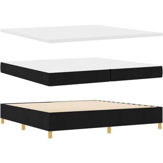 vidaXL Cama Tipo Box Spring Con Colch&oacute;n Negro 200 X 200 Cm Tela Vidaxl