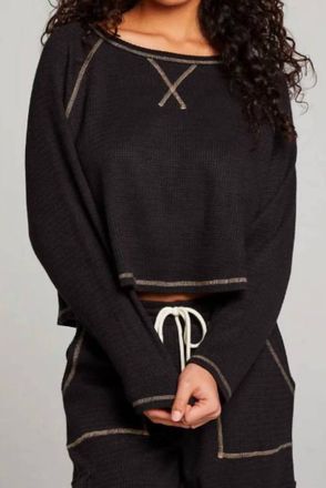 Chaser Lucy Long Sleeve Top In Licorice