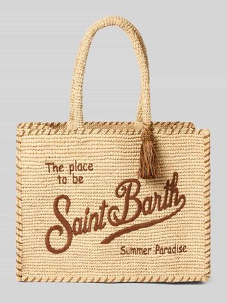 MC2 Saint Barth Shopper mit Label-Stitching Modell VANITY RAFFIA in Sand, Gr&ouml;&szlig;e 1
