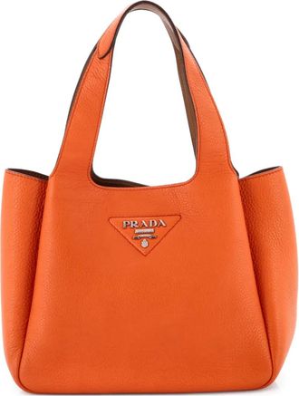 Prada Flou Dynamique Open Vitello Daino Small tote bag - Oranje