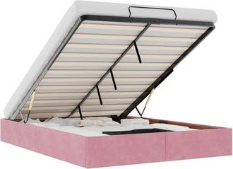 vidaXL Estructura Cama Otomana Sin Colch&oacute;n Terciopelo Rosa 140x200 Cm Vidaxl
