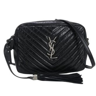 Saint Laurent Pre-owned Cross Body Bags, female, Black, Size: ONE SIZE Pre-owned Leather Shoulder Bag