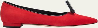 Manolo Blahnik Inkak Suede Flats
