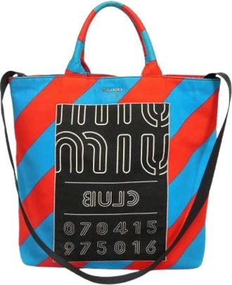 Miu Miu Pre-owned Tote Bags, female, Multicolor, Size: ONE SIZE Pre-owned Club Tote Cotton Tote Bag
