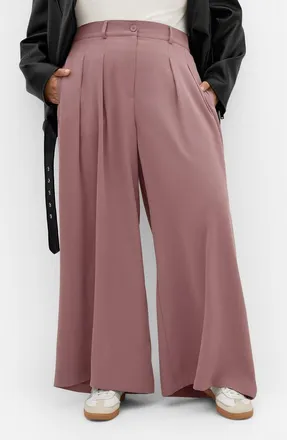 City Chic Abbie Wide Leg Pants in Cinnamon at Nordstrom, Size Xxxs