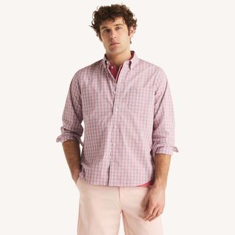 Nautica Mens Classic Fit Wrinkle-Resistant Plaid Shirt
