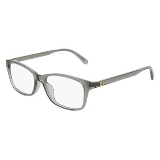 Gucci Rechthoekig Optisch Montuur - unisex - Brillen - Grijs - 54 MM - Leer - Accessoires