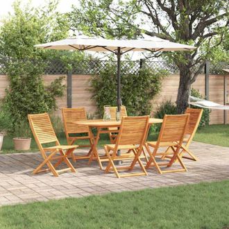 vidaXL Conjunto De Comedor De Jard&iacute;n Plegable 7 Pcs Marr&oacute;n Vidaxl