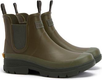 Barbour Nimbus Chelsea Rain Boot in Olive/Ochre at Nordstrom, Size 10