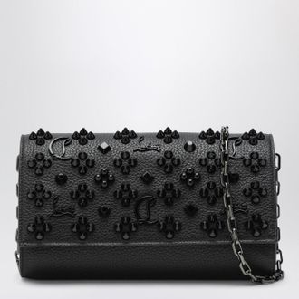 Christian Louboutin Schwarze Clutch Paloma von Christian Louboutin aus Kalbsleder und Spikes Loubinthesky