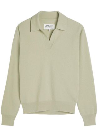 Maison Margiela Wool Polo Jumper - Light Green - S (UK8-10 / S)