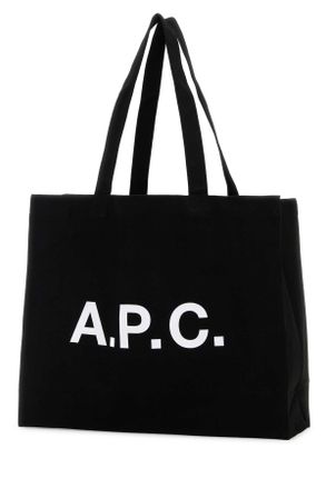 A.P.C. Unisex Black Canvas Diane Shopping Bag Cotton Borse A Mano