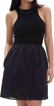 Chrldr Maeve Racer Tank Mini Dress In Black
