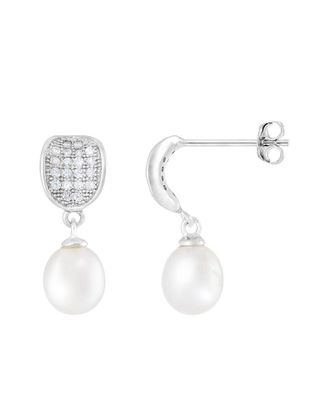 Splendid Pearls Silver 7-8Mm Pearl Earrings