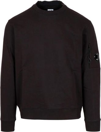 C.P. Company Diagonal Raised Fleece Crewneck Lens Sweatshirt - Heren - Sweatshirts - Zwart - L - Katoen - Hoodies & sweatvesten