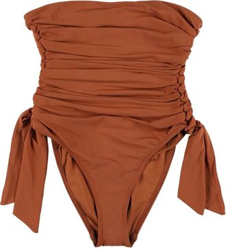 Zimmermann Costume da bagno Daylight senza spalline - Marrone