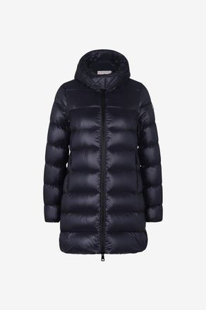 Moncler Lange Daunenjacke mit Kapuze Suyen
