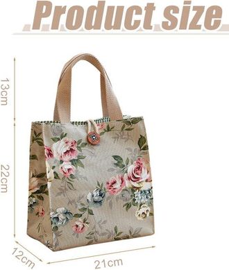 No Brand Adecuado Para Bolsa De Almuerzo, Bolsa De Picnic, Bolsa De Lona Rosa, Gran Capacidad, Bolsos De Compras, Verde Peque&ntilde;o