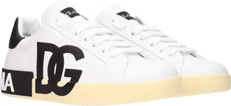 Dolce & Gabbana Mens White Leather Low Top Sneakers